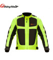 Chaqueta de moto transpirable para hombres y mujeres, abrigo de equitación nocturno de alta visibilidad.