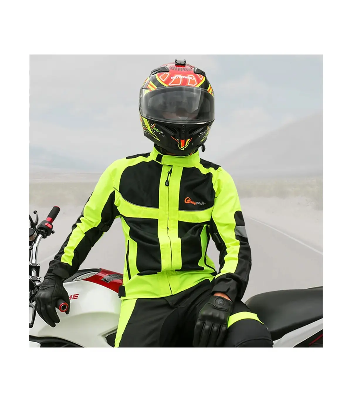 Veste de moto respirante pour hommes et femmes, manteau d\'équitation de nuit à haute visibilité
