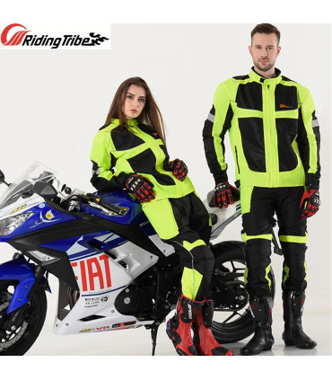 Veste de moto respirante pour hommes et femmes, manteau d\'équitation de nuit à haute visibilité