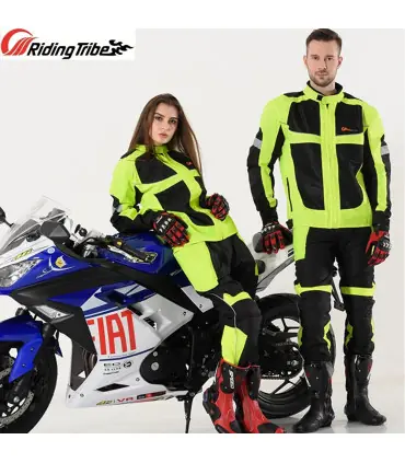 Veste de moto respirante pour hommes et femmes, manteau d\'équitation de nuit à haute visibilité