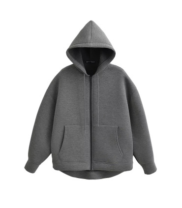 MUJER sweat à capuche zippé femmes automne sweat à capuche femme à manches longues surdimension