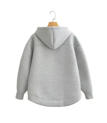 MUJER sweat à capuche zippé femmes automne sweat à capuche femme à manches longues surdimension