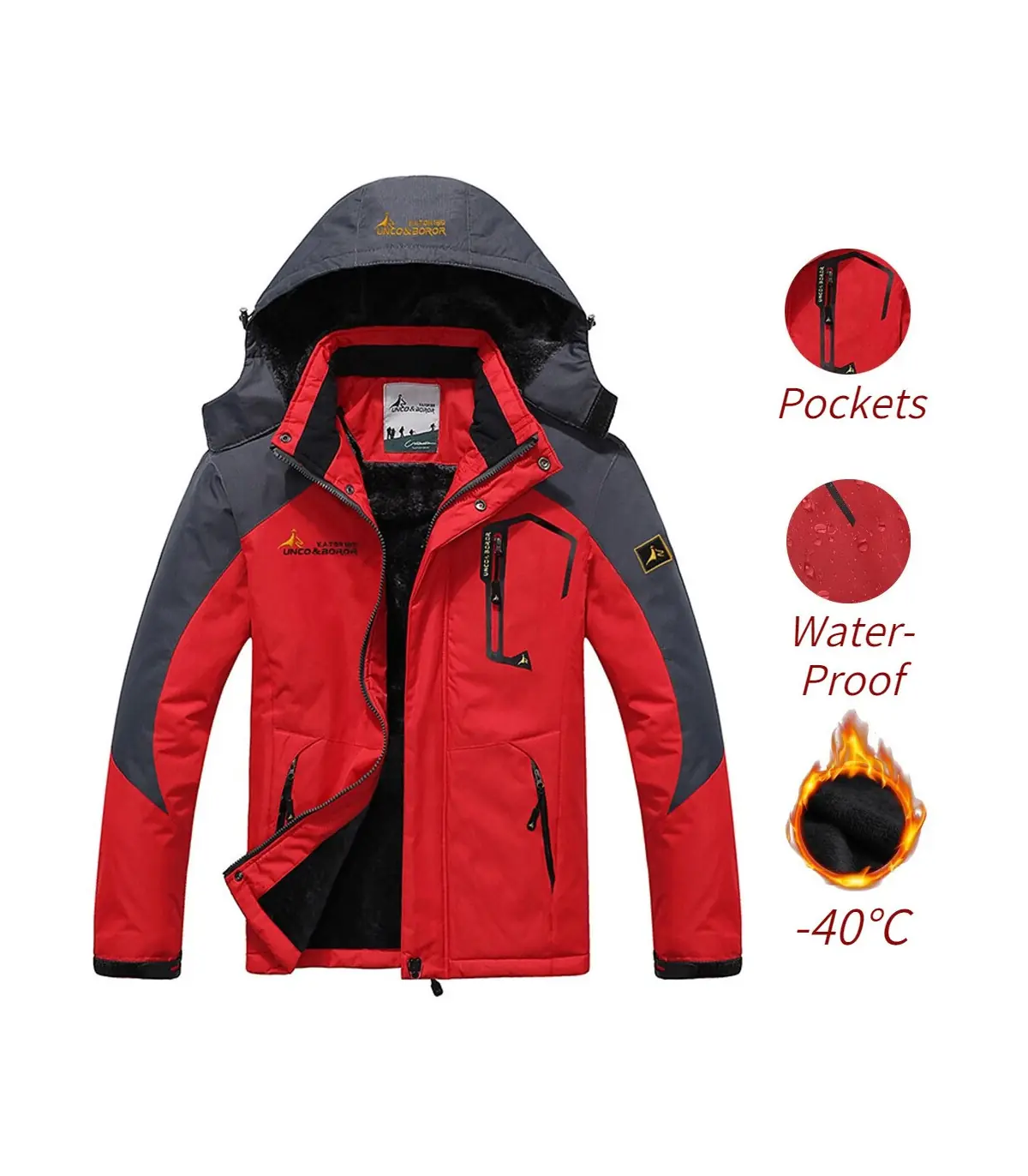 Parka coupe-vent pour hommes, manteaux de fourrure coupe-vent épais et chauds, style militaire 