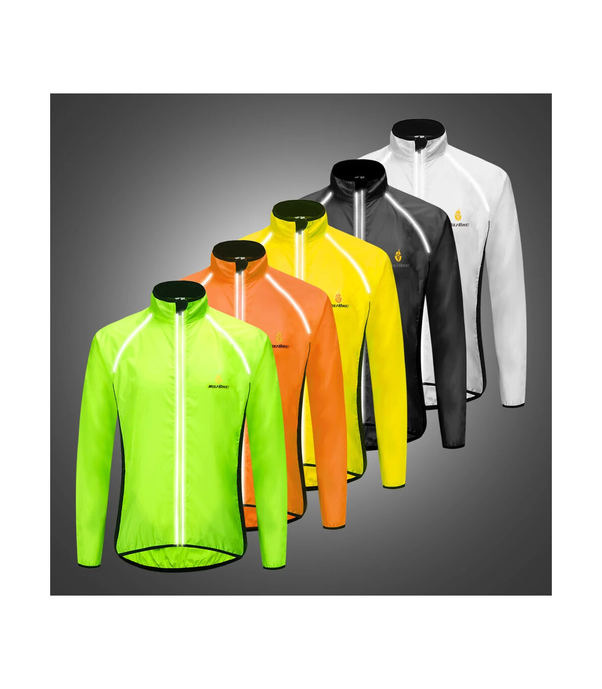 WOSAWE hommes coupe-vent imperméable réfléchissant veste de cyclisme vtt vélo à manches longues