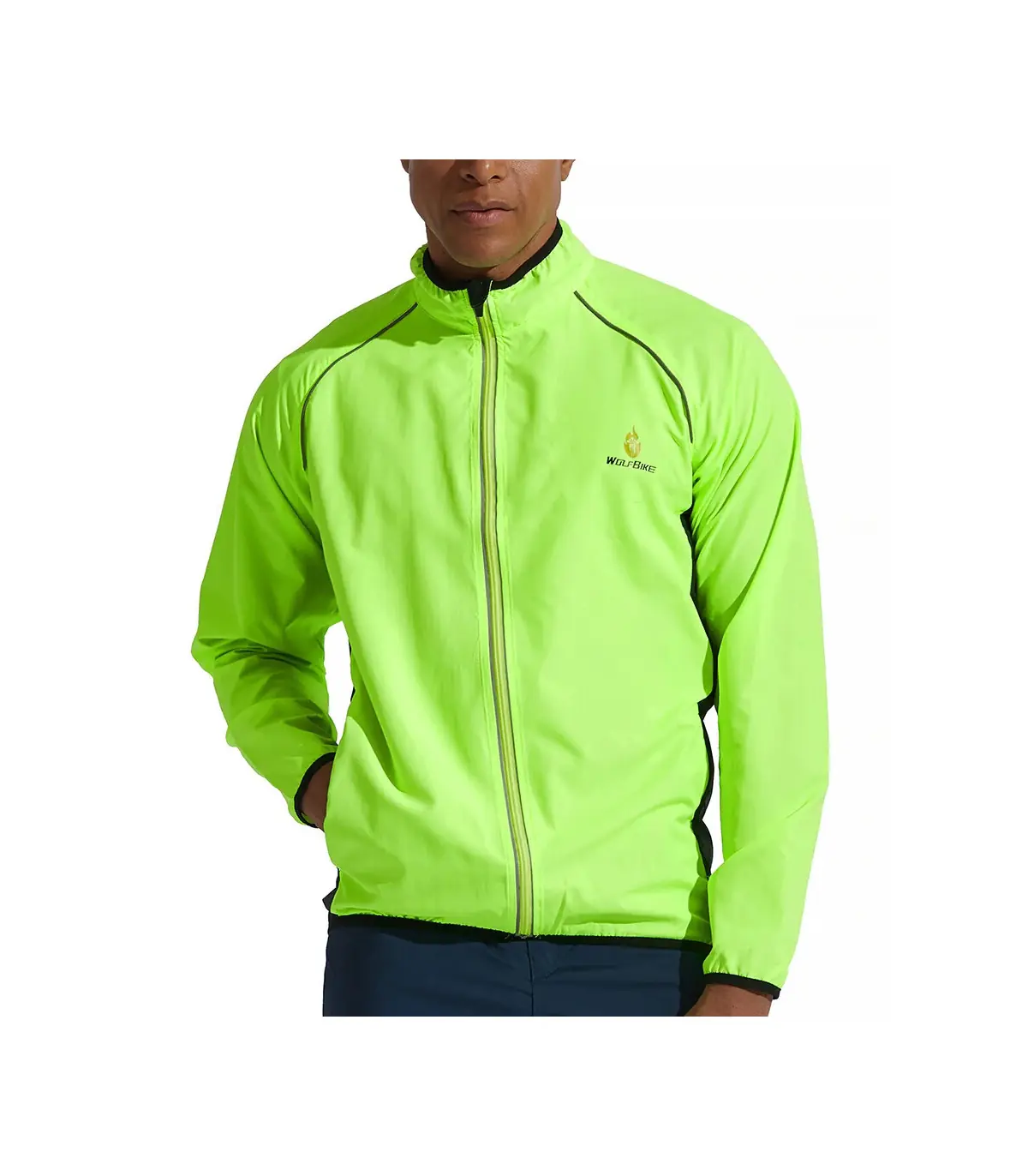 WOSAWE hommes coupe-vent imperméable réfléchissant veste de cyclisme vtt vélo à manches longues