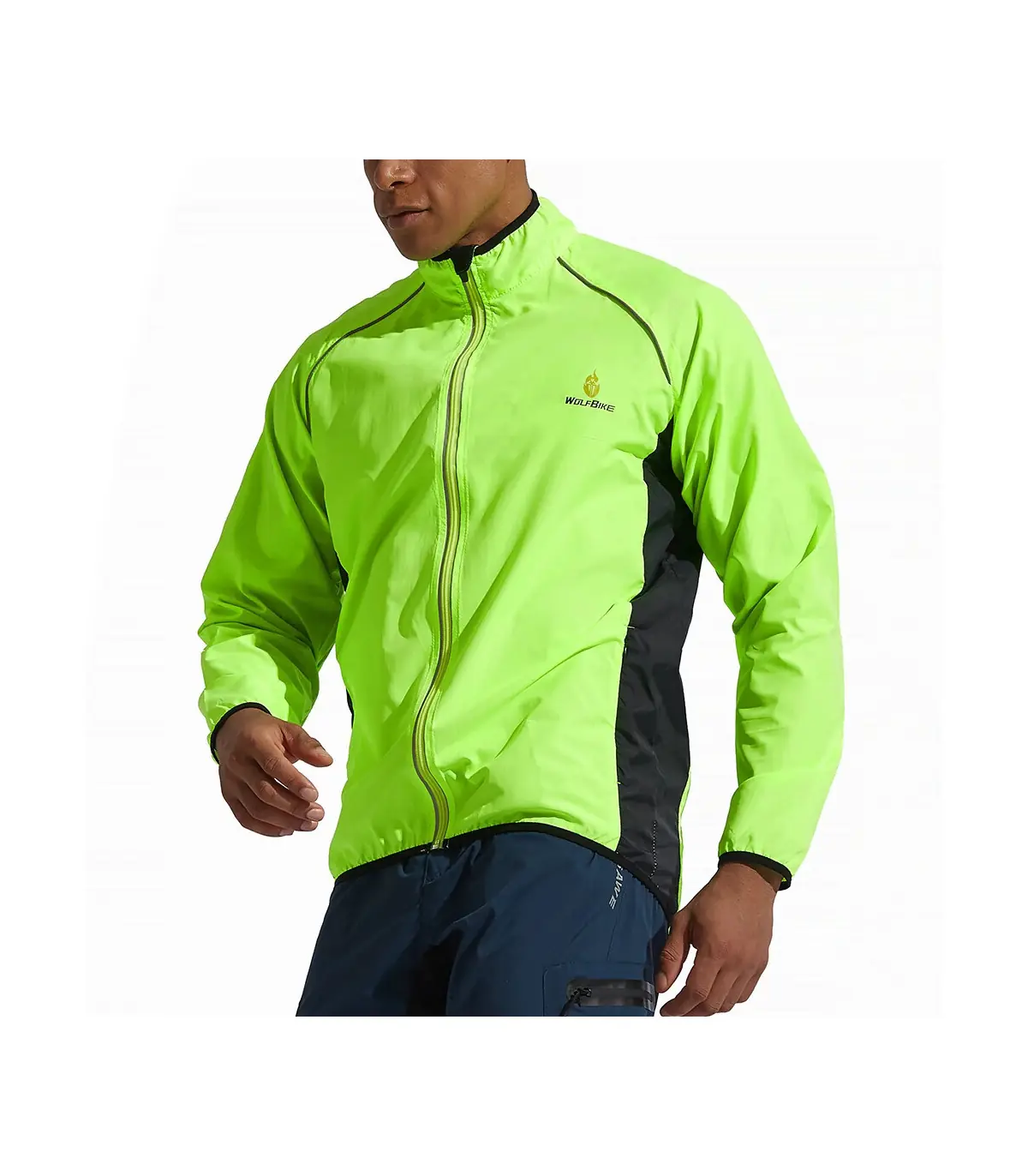 WOSAWE hommes coupe-vent imperméable réfléchissant veste de cyclisme vtt vélo à manches longues