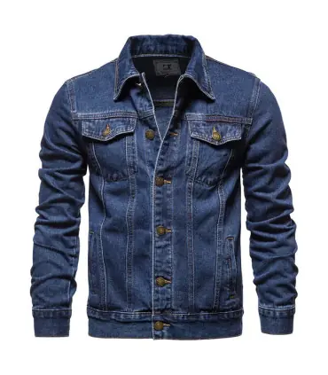 2025 automne Hommes solide Denim vestes mode moto Vintage jean vestes Hommes coupe ajustée coto