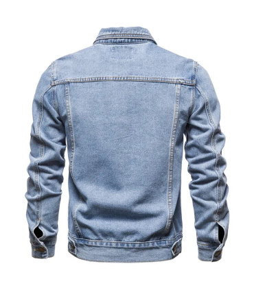 2025 automne Hommes solide Denim vestes mode moto Vintage jean vestes Hommes coupe ajustée coto