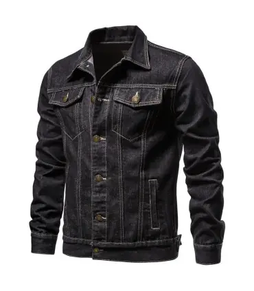 2025 automne Hommes solide Denim vestes mode moto Vintage jean vestes Hommes coupe ajustée coto