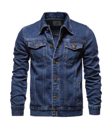 2025 Autunno Uomini Denim Giacche Solide Moda Moto Vintage Jean Giacche Uomini Taglio Aderente Coto