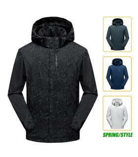 Veste coupe-vent imperméable décontractée pour hommes, manteau de randonnée en plein air avec f