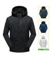 Casual waterproof windbreaker jacket for men, outdoor hiking coat with f