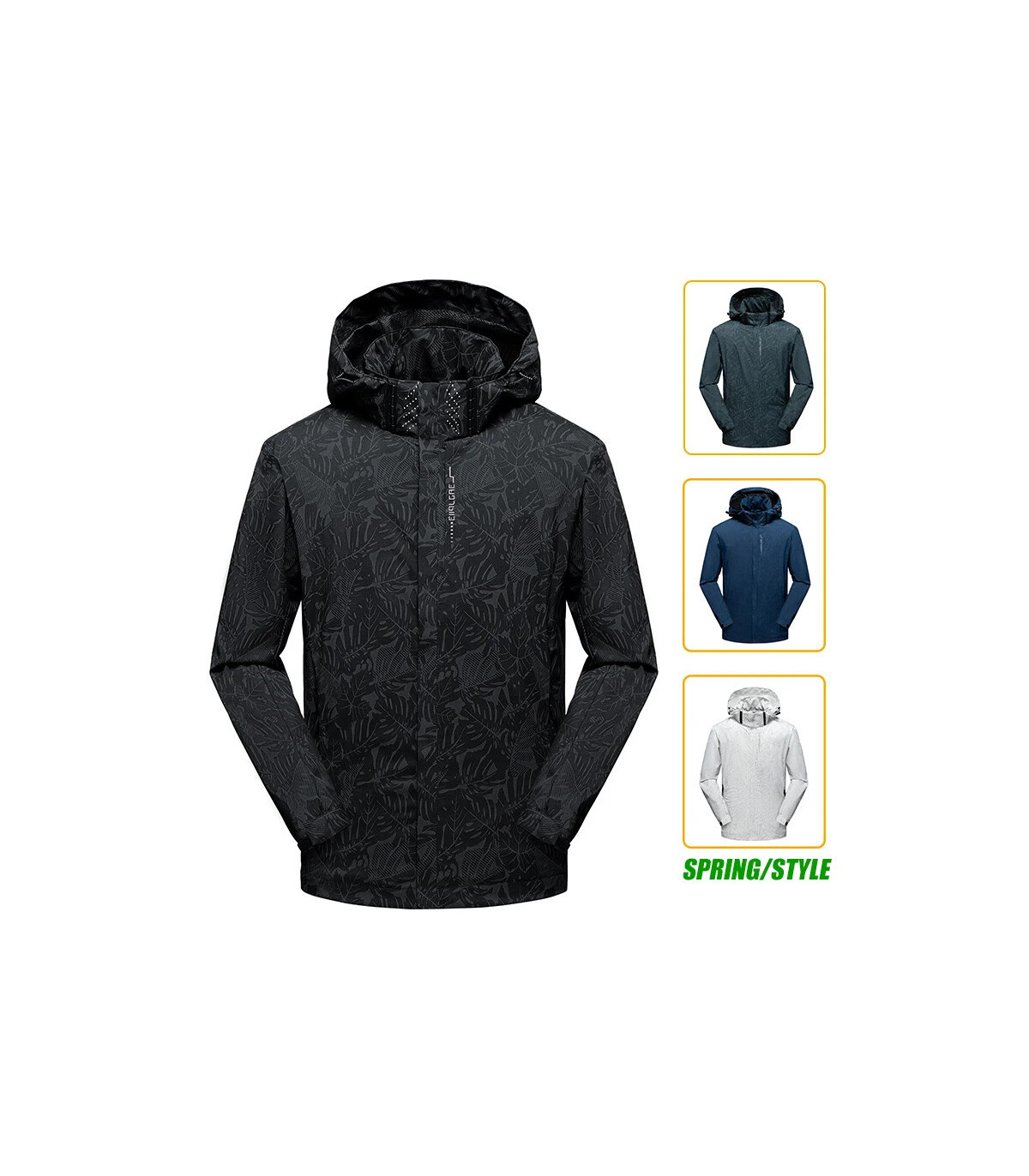 Veste coupe-vent imperméable décontractée pour hommes, manteau de randonnée en plein air avec f