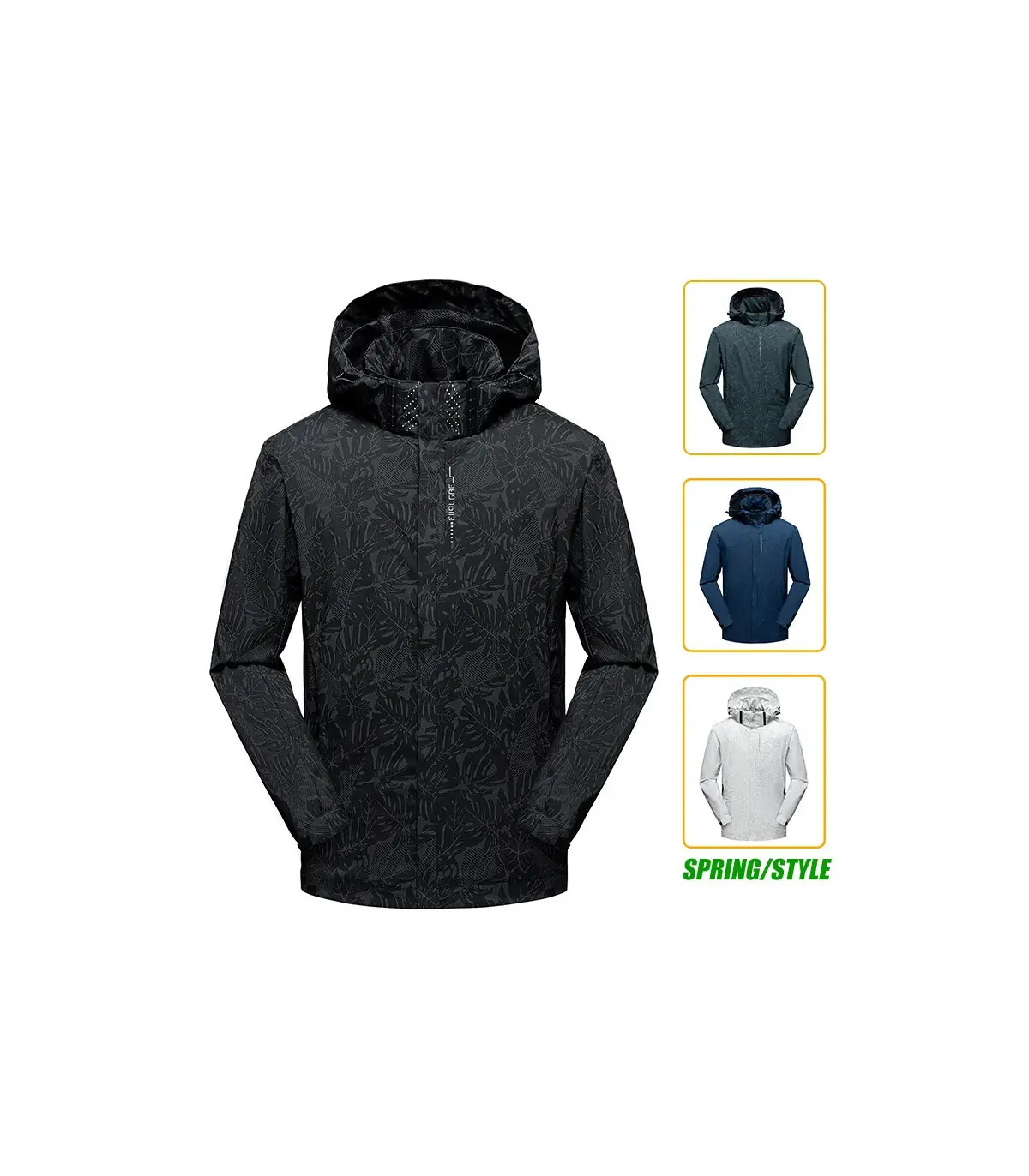 Veste coupe-vent imperméable décontractée pour hommes, manteau de randonnée en plein air avec f