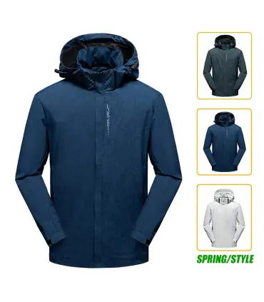 Veste coupe-vent imperméable décontractée pour hommes, manteau de randonnée en plein air avec f