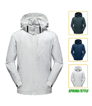 Veste coupe-vent imperméable décontractée pour hommes, manteau de randonnée en plein air avec f