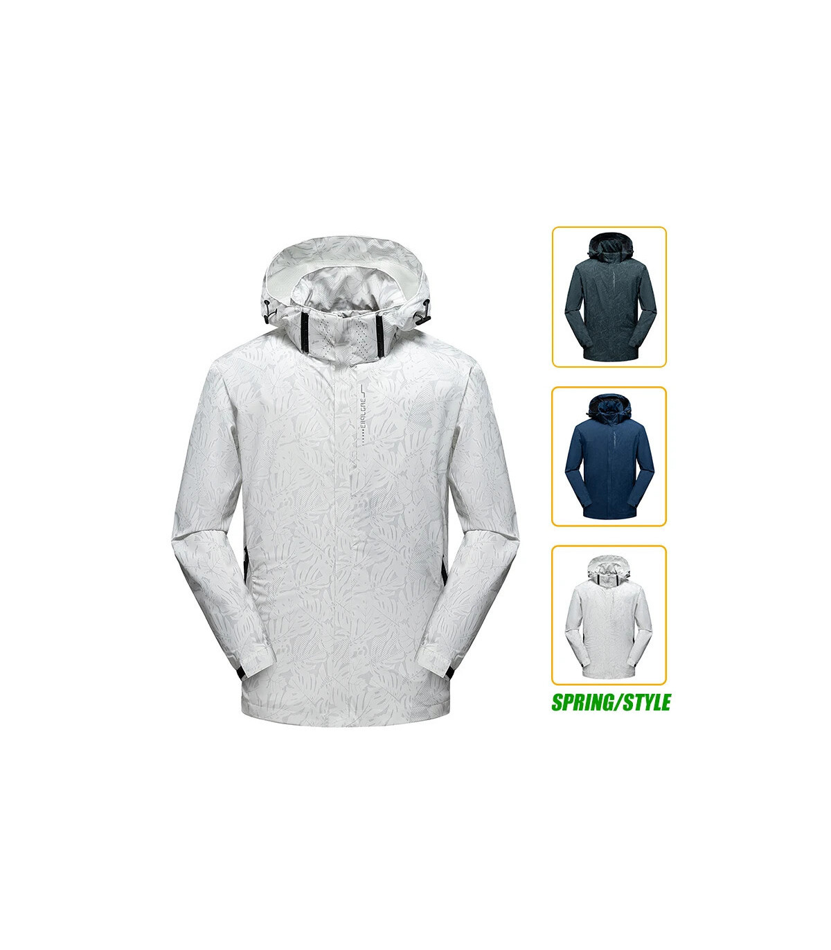 Veste coupe-vent imperméable décontractée pour hommes, manteau de randonnée en plein air avec f