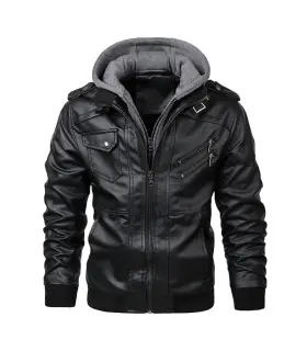 KB nouveaux hommes vestes en cuir automne décontracté moto veste en polyuréthane Biker manteaux