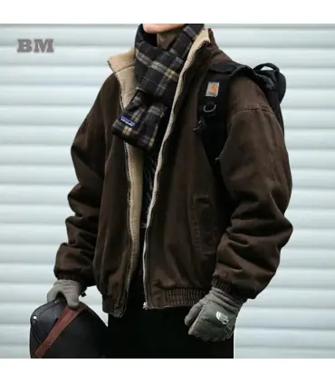 Veste polaire Vintage japonaise pour homme, veste épaisse de haute qualité, Streetwear coréen, 