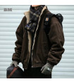 Felpa vintage giapponese per uomo, giacca spessa di alta qualità, streetwear coreano.