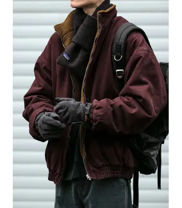 Veste polaire Vintage japonaise pour homme, veste épaisse de haute qualité, Streetwear coréen, 