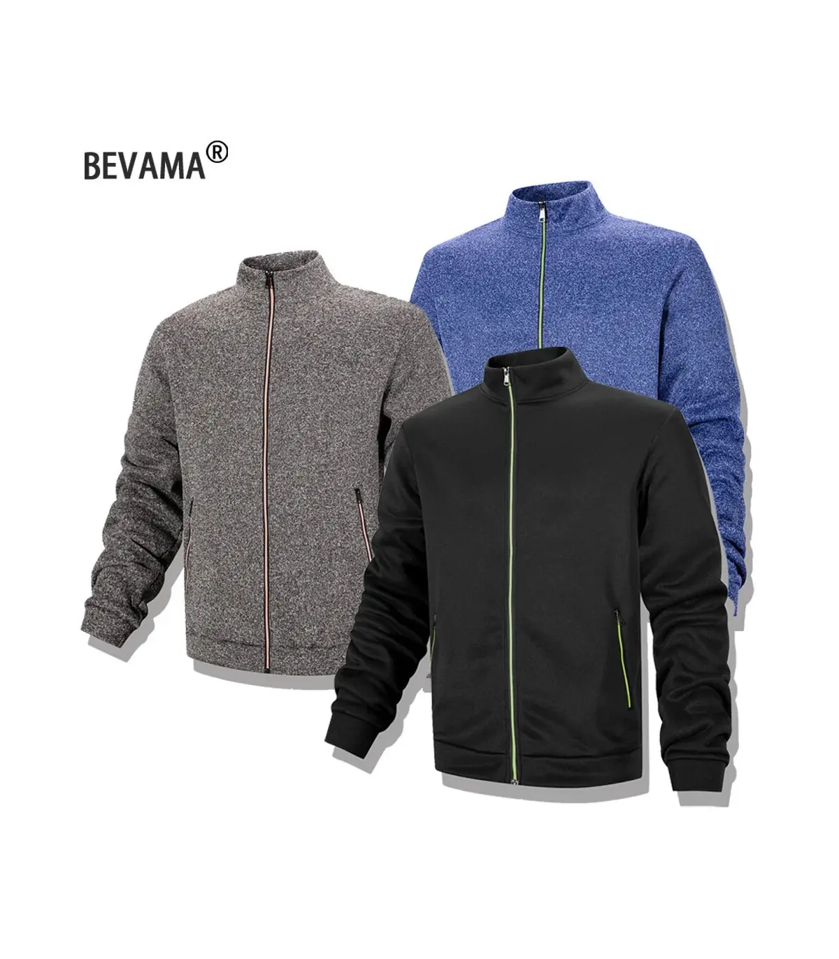 Sweat-shirt décontracté pour hommes, veste Cardigan à fermeture éclair complète, col montant, a