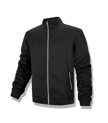 Sweat-shirt décontracté pour hommes, veste Cardigan à fermeture éclair complète, col montant, a