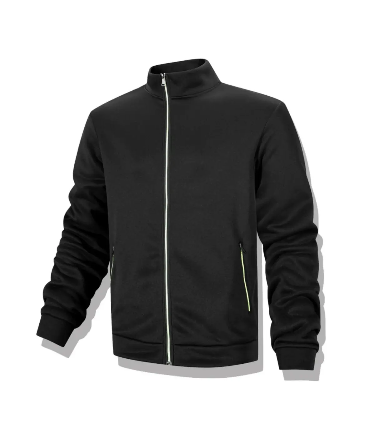 Sweat-shirt décontracté pour hommes, veste Cardigan à fermeture éclair complète, col montant, a