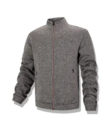 Sweat-shirt décontracté pour hommes, veste Cardigan à fermeture éclair complète, col montant, a