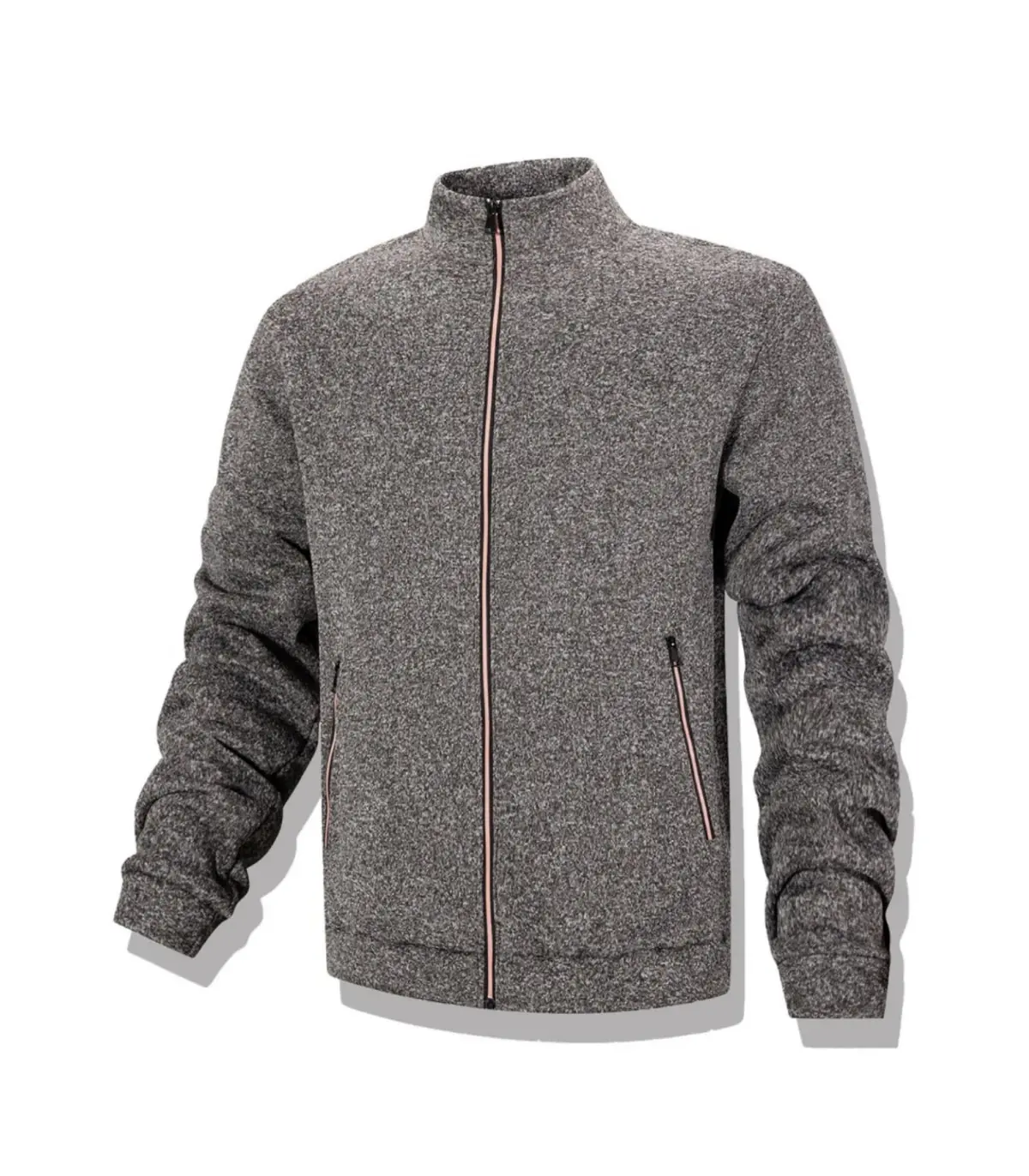 Sweat-shirt décontracté pour hommes, veste Cardigan à fermeture éclair complète, col montant, a