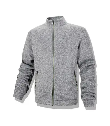 Sweat-shirt décontracté pour hommes, veste Cardigan à fermeture éclair complète, col montant, a