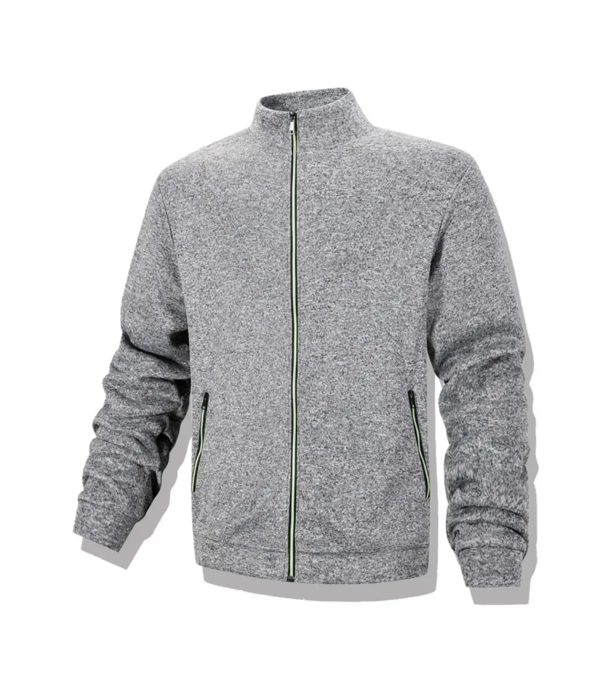 Sweat-shirt décontracté pour hommes, veste Cardigan à fermeture éclair complète, col montant, a