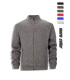 Casual sweatshirt for men, full zip cardigan jacket, high collar, a