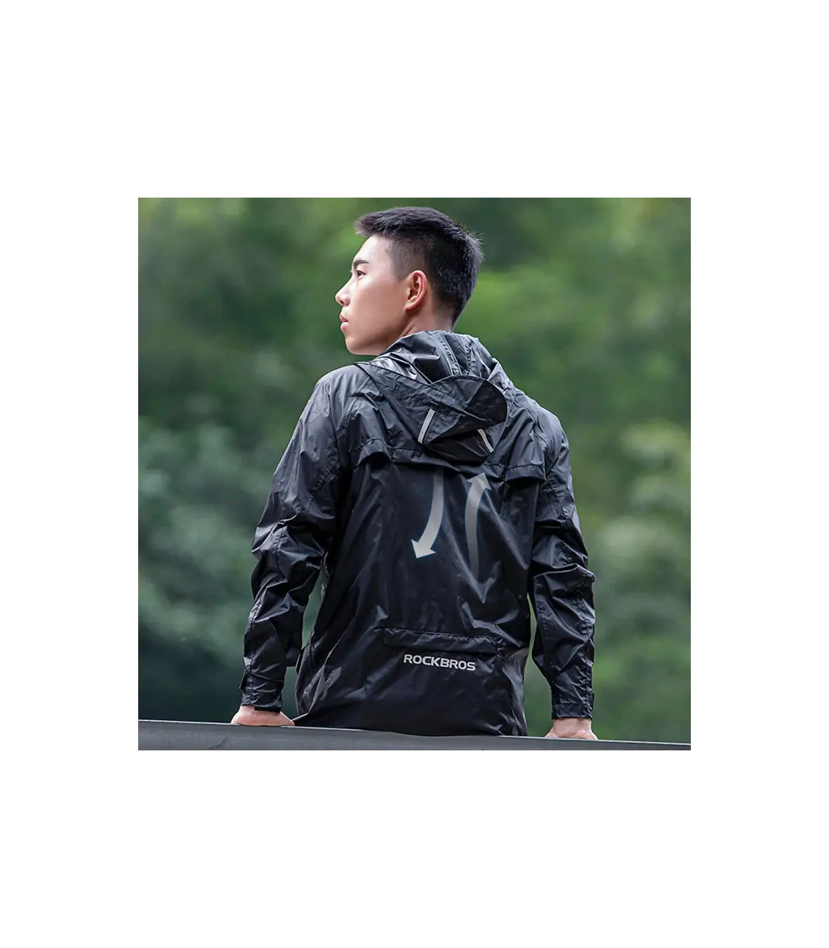 ROCKBROS – veste de cyclisme imperméable pour hommes, imperméable à capuche réfléchissante, cou