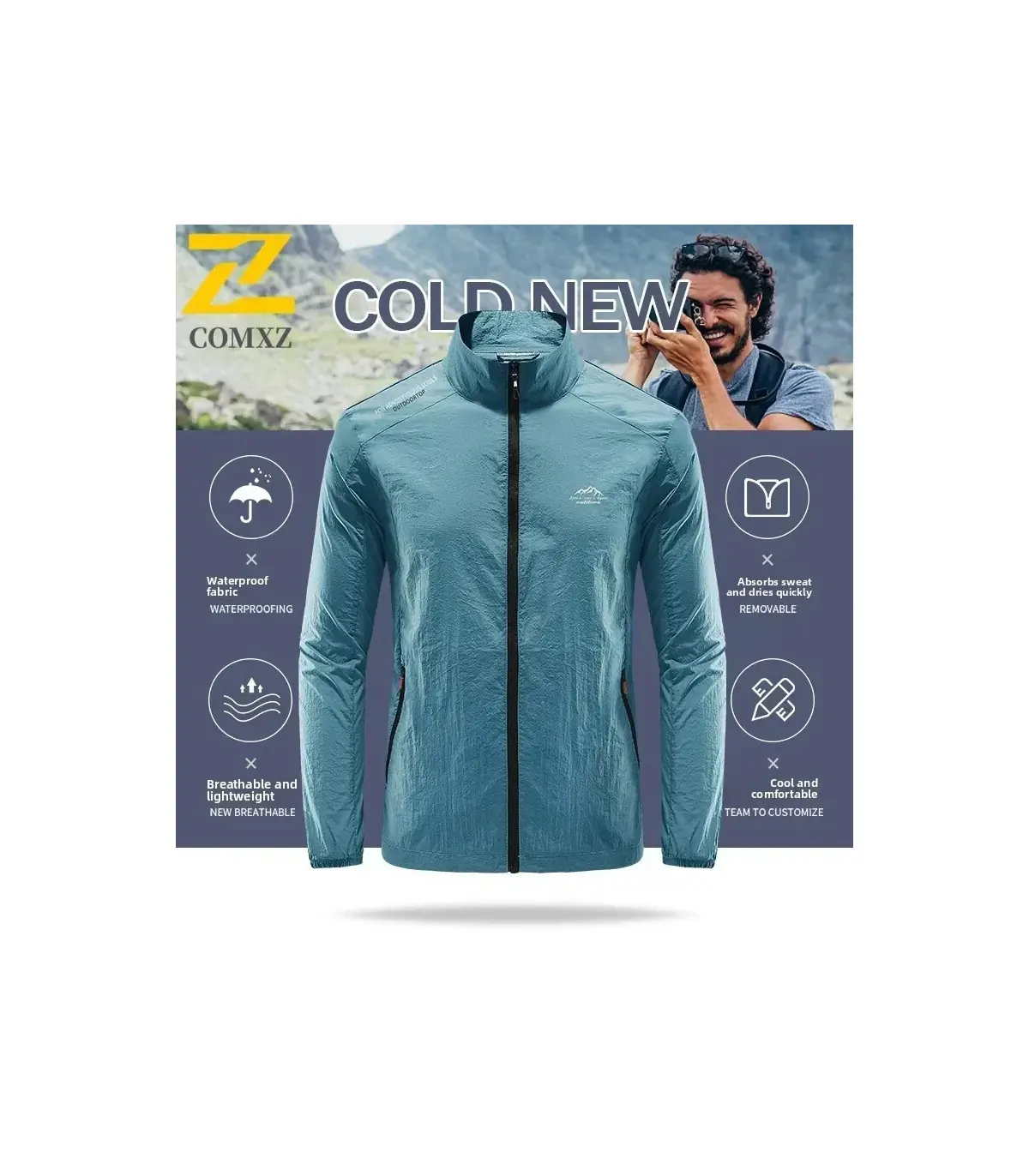 Veste d\'été ultra-mince pour hommes, Protection solaire, décontractée, respirante, sport, coupe