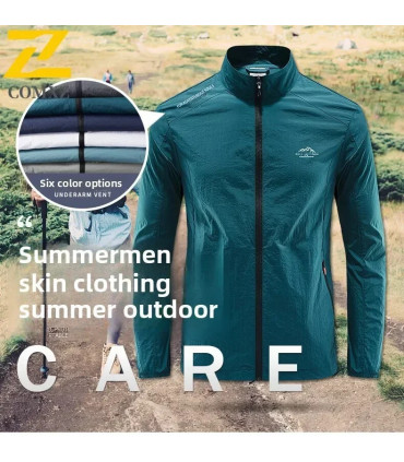 Veste d\'été ultra-mince pour hommes, Protection solaire, décontractée, respirante, sport, coupe