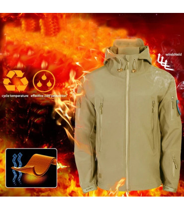 Hommes hiver automne Softshell polaire vestes imperméable en plein air pêche randonnée chasse t