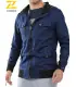 Veste d\'automne légère en coton pour hommes, couleur unie, fermeture éclair complète, grande ta