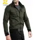 Veste d\'automne légère en coton pour hommes, couleur unie, fermeture éclair complète, grande ta