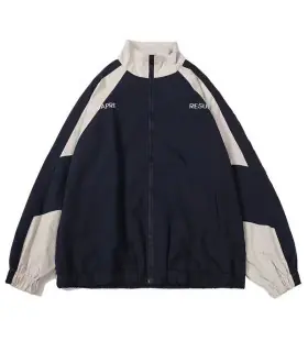 Hip Hop varsité veste hommes haute rue Patchwork couleur noir coupe-vent manteaux femmes printe