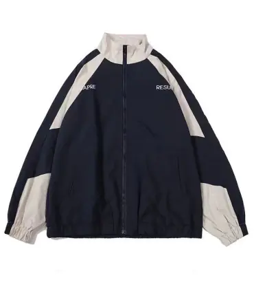 Hip Hop varsité veste hommes haute rue Patchwork couleur noir coupe-vent manteaux femmes printe