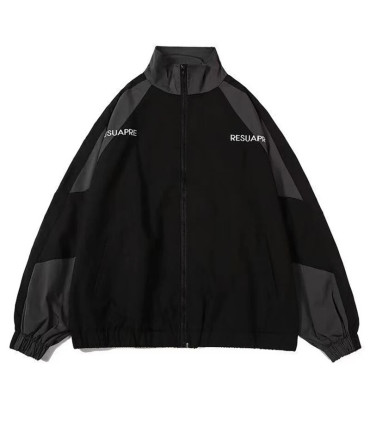 Hip Hop varsité veste hommes haute rue Patchwork couleur noir coupe-vent manteaux femmes printe