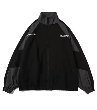 Hip Hop varsité veste hommes haute rue Patchwork couleur noir coupe-vent manteaux femmes printe