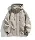 Coupe-vent hommes veste à capuche manteau à glissière Cargo imperméable noir Bomber Camping amp