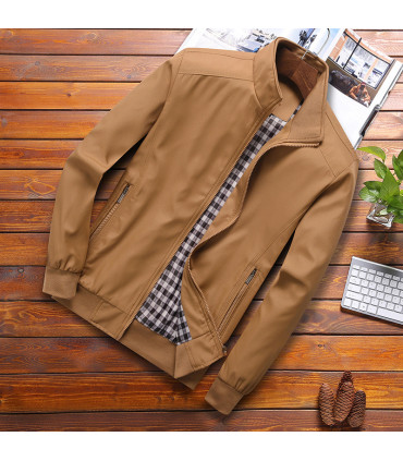 2025 primavera autunno casual solido moda sottile bomber giacca da uomo cappotto novità