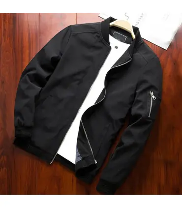 Blouson aviateur mince à manches longues pour hommes, veste d\'opérabilité, coupe-vent à fermetu