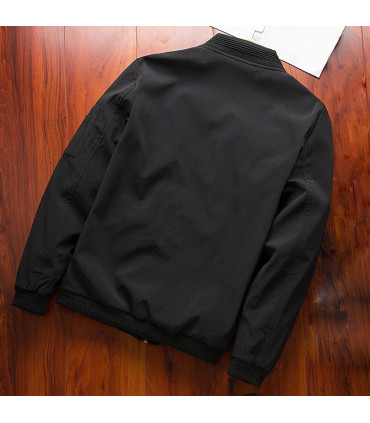 Blouson aviateur mince à manches longues pour hommes, veste d\'opérabilité, coupe-vent à fermetu