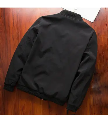 Blouson aviateur mince à manches longues pour hommes, veste d\'opérabilité, coupe-vent à fermetu