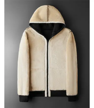 Veste à capuche en laine d\'agneau pour homme et femme, manteau chaud, manches longues, sweats à