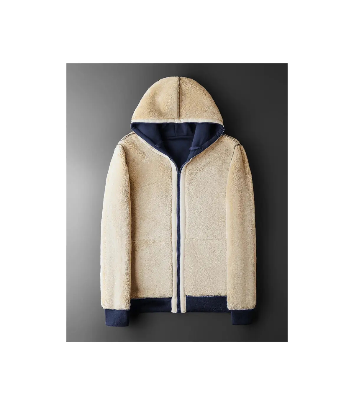 Veste à capuche en laine d\'agneau pour homme et femme, manteau chaud, manches longues, sweats à